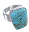 High Quality Turquoise Inlay Silver Ring Size 6-3/4 EX40353